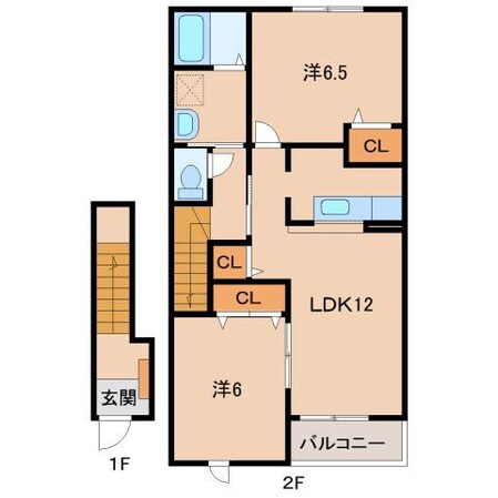 紀伊中ノ島駅 徒歩19分 2階の物件間取画像